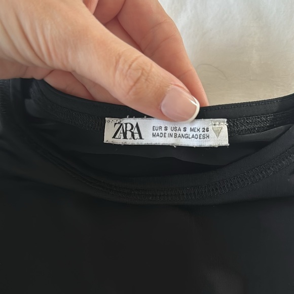 Zara Slinky Black Long Sleeve Top - Picture 2 of 2